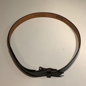 42” Black leather belt with buckle cover, NWOT